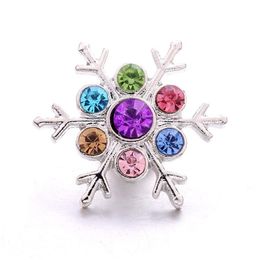 Clasps & Hooks Varieties Rhinestone Snowflake Chunk Clasp 18Mm Snap Button Zircon Charms Bk For Snaps Diy Jewelry Findings Suppliers C Dhqpk