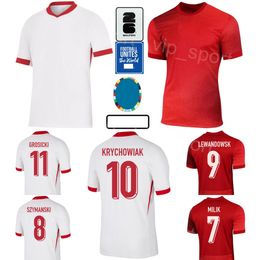 Poland 24 25 Euro Cup 11 GROSICKI Soccer Jersey National Team 5 BEDNAREK 10 ZIELINSKI 9 LEWANDOWSKI 23 PIATEK 1 SZCZESNY 18 BERESZYNSKI Football Shirt Kits Mens Youth