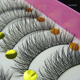 False Eyelashes Wholesale- 10 Pairs Black Long Thick Makeup Beauty Extension Cross Eye Lashes
