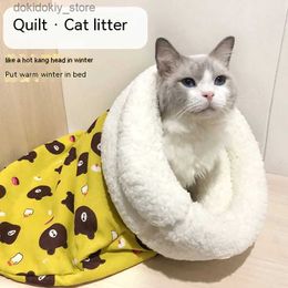 Cat Carriers Crates Houses Lamb Plush Thickened Pocket New Winter Linen Sleepin Ba Cat Nest Cat Sleepin Ba Cartoon Sleepin Ba Cat Nest Winter Limited L49