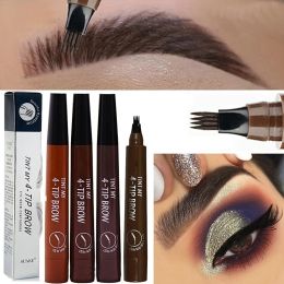 Enhancers 4 Splitted Head Eyebrow Pencil Long Last Smudge Proof Waterproof Sweat Proof High Pigmented Easy Applying Liquid Eyebrow Pencil