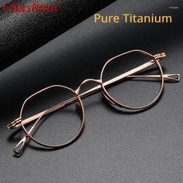 Sunglasses Frames Pure Titanium Glasses Frame Men Vintage Round Prescription Eyeglasses Women Janpanese Retro Myopia Optical Eyewear