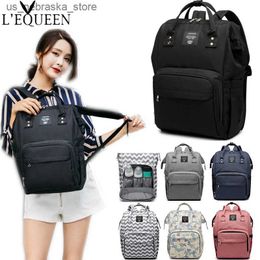 Diaper Bags LEQUEEN Mummy Maternity Bag Nappy Care Bag Large Capacity Diaper Bag Fashion Womens Travel Backpack Baby Care Bag Q240418