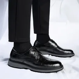 Casual Shoes Fashion Trends Mens Korean Version Oxford Black Leather Formal Classic Business Working Oxfords