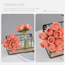 Decorative Flowers Artificial Silk Roses Bouquet Simulation Hydrangea Peony Bride Holding Fake Wedding Home Decoration Accessories