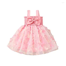 Girl Dresses Little Princess Party Dress Baby Butterfly Fairy Tulle Tutu Sleeveless Pleated Summer Sundress