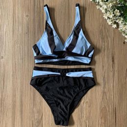 Women's Swimwear Sexy Blue Bikini 2024 High Waist Swimsuit Female Women Bikinis Set Bather Swimming Beachwear For Bathing Suit Pool