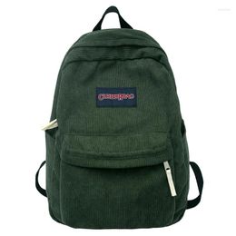 Backpack Corduroy Backpacks Solid Color Green School Bags For Teenage Girls Simple Soft Cloth Satchels Cotton Korea Packages