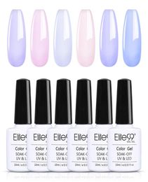 Elite99 6 Pieceslot Gel Nail Polish Set Vernis Semi Permanent Pure Colour UV Nails Gel Polish Soak Off Nail Art7637658