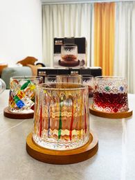 Mugs Spirit Glass European-style Creative Glacier Hand-painted Crystal Rotating Wine Shaker Whisky Tasting