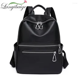 School Bags Fashion 2024 Women Backpacks Women's Leather Female Backpack Shoulder For Teenage Girls Travel Back