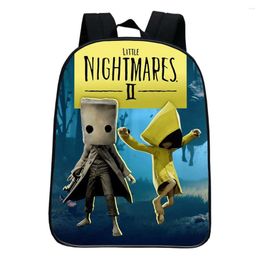 Backpack 12 Inches Little Nightmares Boy Girl Bookbag Teenagers School Bag Student Cartoon Casual Daily Rucksack