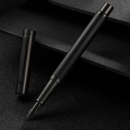 Hongdian Black Forest Metal Fountain Pen Black EF/F/Bent Nib Beautiful Tree Texture Writing Ink Pen for Business Office 240417