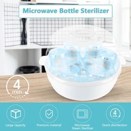 Microwave Bottle Steriliser Steam Steriliser Fits 6 Baby Bottles for Baby Bottles Pacifiers Cups Disinfect in 2-6 Minutes 240409