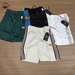 Men's Shorts Top Quality AWGE Needles Men Woman Blackish Green Apricot Black White Summer Breeches Joggers Butterfly Embroidery Logo