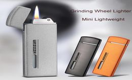 Creative Mini Gas Lighter Grinding Wheel Flame Lighers Visible Gas Display Window Metal Cigarette Lighter6762040