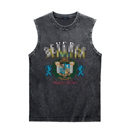 New Summer Wash To Do Old Cartoon Letter Printed Sleeveless Vest for Men and Women