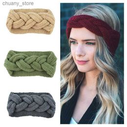 Headbands 2020 Women Knitting Cross Knot Woollen Warm Headbands Hair Holder Elastic Hairbands Turban Headwraps Fashion Hair Accessories Y240417