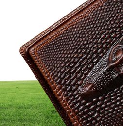 Vintage Crocodile Men Wallets Cow Leather Wallet Men Long Clutch Bag Male Purse Phone Pocket Coin Purse Card Holder Alligator6756172