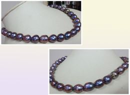 Fast Fine Pearl Jewelry 1213 mm Natural Tahitian Black Red Pearl Necklace 18 quot7971658