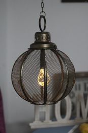 Candle Holders Industrial Retro Hanging Pendant Lighting Fixtures Look Sphere Lamp Battery Operated Cordless With War