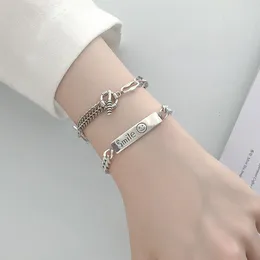 Link Bracelets WEIYUE Japanese And Korean Retro Alphabet Bracelet Female 925 Sterling Silver Simple Buckle Chain Party Girlfriend Gift