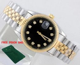 Wristwatches Luxury Waterproof Black White Gold Watch Mechanical 36mm Automatic Sport Watches