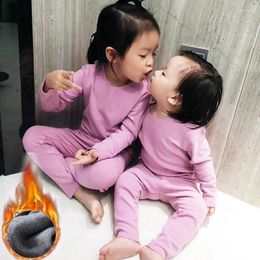 Men's Thermal Underwear 2Pcs/set Children Winter Dralon Black Technology Fever Long Johns Suit 37-degree Thermostat