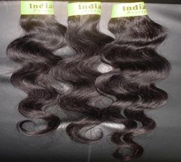 Machine double wefts body Wave whole natural Colour processed Indian Human wavy Hair extensions bundles 20pclot5795277