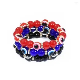 Link Bracelets Boho Tibet Stone Hand Bracelet Eye Fish Charms Beads For Women Men Vintage Punk Wrap Wristband Gypsy Turkch Jewellery