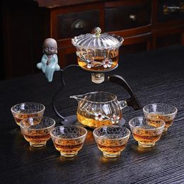 Teaware Sets Glass Semi-automatic Tea Set Transparent Teacups Teahouse Magnetic Drinkware