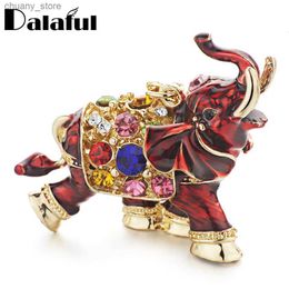 Keychains Lanyards Dalaful 3D Auspicious Elephant Key Holder Chains Whole Enamel Colourful Crystal Bag Pendant Keyrings KeyChains For Women K280 Y240417