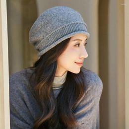 Berets Thermal Hat Elegant Vintage French Artist Beret Soft Warm Windproof Women's Winter Headwear Cap