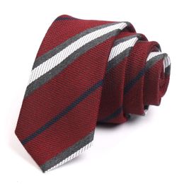 Mens 6CM Red Striped Ties High Quality Fashion Formal Neck Tie For Men Business Suit Work Necktie Gift Box 240415