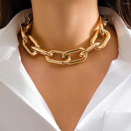 Chains Exaggerated CCB Thick Chain Short Choker Necklace For Women Trendy Big Statement Collar On Neck Accessories 2024 Fashion Jewellery