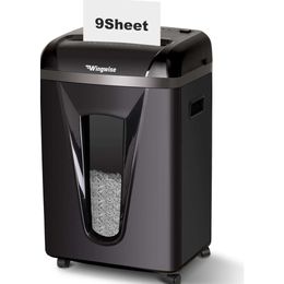 High-Security Micro-Cut Paper Shredder for Home Office - Shreds 9 Sheets at P-5 Level, CDs, Credit Cards, Staples - 5.8-Gallon Basket, Heavy Duty (Black)