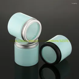 Storage Bottles 200ml Nattier Blue Cream Jar Cosmetic Packaging 200g PET Plastic Container. For Hair Membrane Or Food