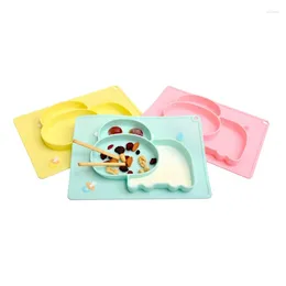 Dinnerware Sets Plastic Dinner Plate Baby All-In-One Silicone Tableware Partitioned