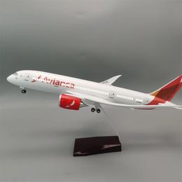 With Wheels And Lights 43cm Columbia Airlines Boeing 787 Simulation Civil Aviation Aircraft Model Display Collection Gift 240408