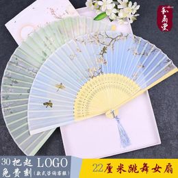 Decorative Figurines |Hefantang 7-inch Women's Fan Folding Chinese Style Dancing Flower Summer Small Craft