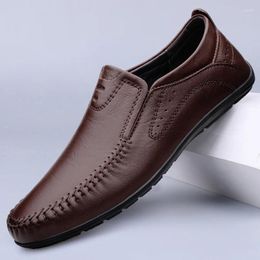 Casual Shoes Men Slip On Fashion Italian Loafers Genuine Leather Oxford For Formal Trendy Moccasins