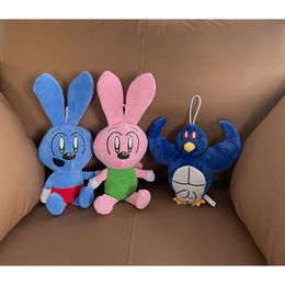 Plush Blue Pink Doll Stuffed Toy with Long Ear Anime Toys Riggy the Rabbit Monkey