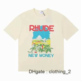 rhude shirt designer t mens shirts graphic tee womens tshirts of leisure Fashion Loose short sleeve with a variety designs optional GWB5