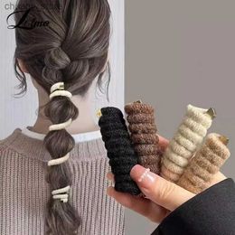 Hair Rubber Bands 1Pcs Telephone Wire Hair Ties Women Girls Solid Colour Elastic Hair Bands Spiral Coil Rubber Bands Ponytails Hair Accessories Y240417