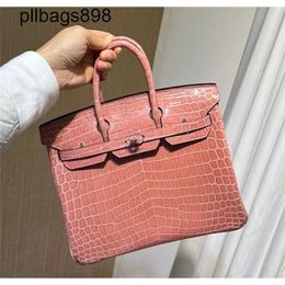 Brkns Handbag Genuine Leather 7A Handswen Crocodile Skin Inner with Gold HighV5FX