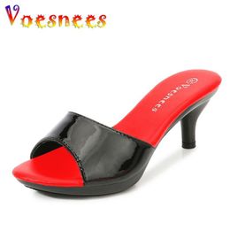 Mixed Colors Leisure Outdoor Sandals 2022 New Brand Thin High Heels Slippers Ladies Elegant Slip On Mule Shoes Sexy Prom Heels