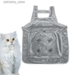 Cat Carriers Crates Houses New Cat Carrier Apron With Holes Outdoor Travel Small Cat Dos Hanin Chest Ba Sleepin Pocket Winter Plush Pets Carrier Pouch L49