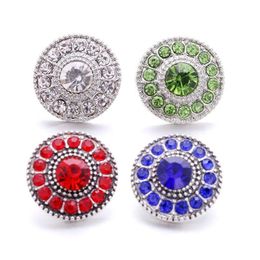 Clasps & Hooks Wholesale Rhinestone 18Mm Snap Button Flower Clasp Metal Zircon Pave Charms For Snaps Jewellery Findings Factory Supplier Dh134