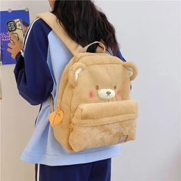 School Bags Girl Bag Female College Students Class Storage Large Capacity Casual Women Cute Bear Plush Backpack