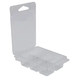 Storage Bags 100 Packs Wax Melt Clamshells Molds Square 6 Cavity Clear Plastic Cube Tray For Candle-Making & Soap
